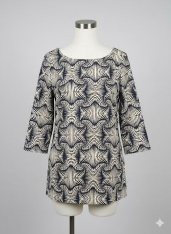 Robe graphique noire et beige – Taille S