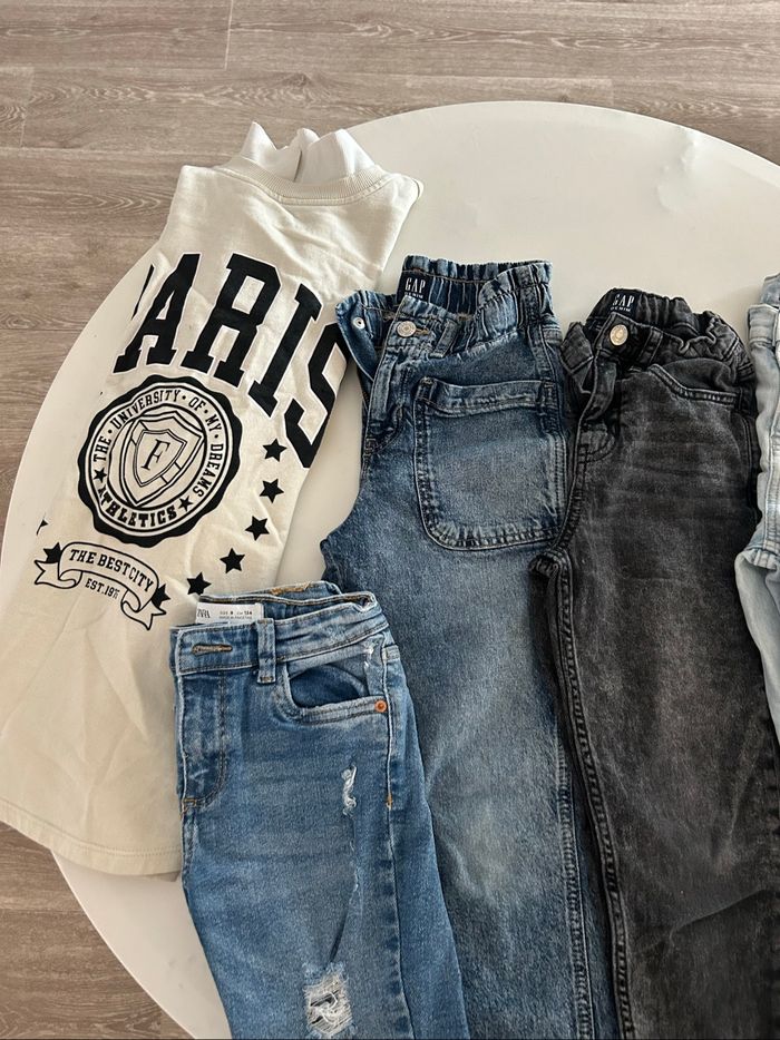 Lot 4 jeans GAP/ZARA + robe-sweat - photo numéro 3
