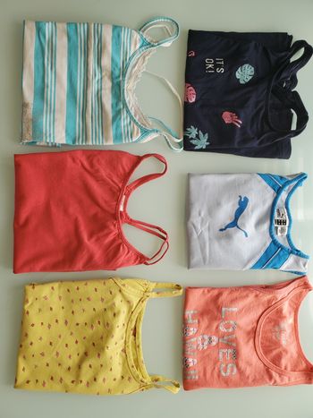 🌈 Lot 6 débardeurs fille – 10/11 ans – Puma, Tape à l’œil & autres 🌸