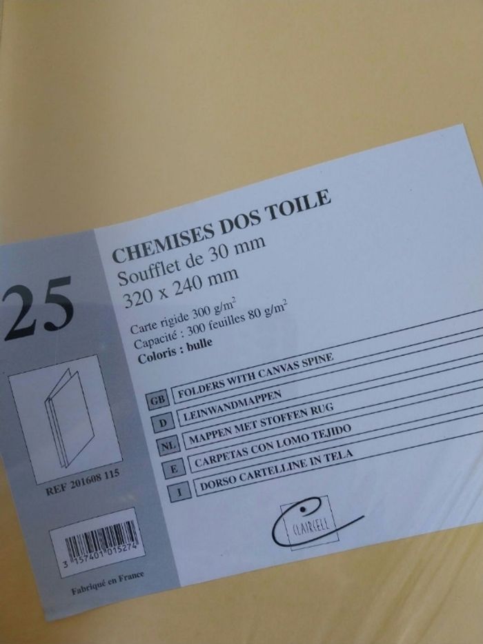 Lot de 25 chemises  dos toile neuves - photo numéro 2