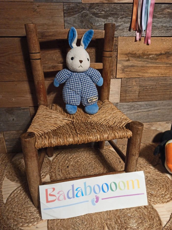 Doudou hochet lapin ajena vintage