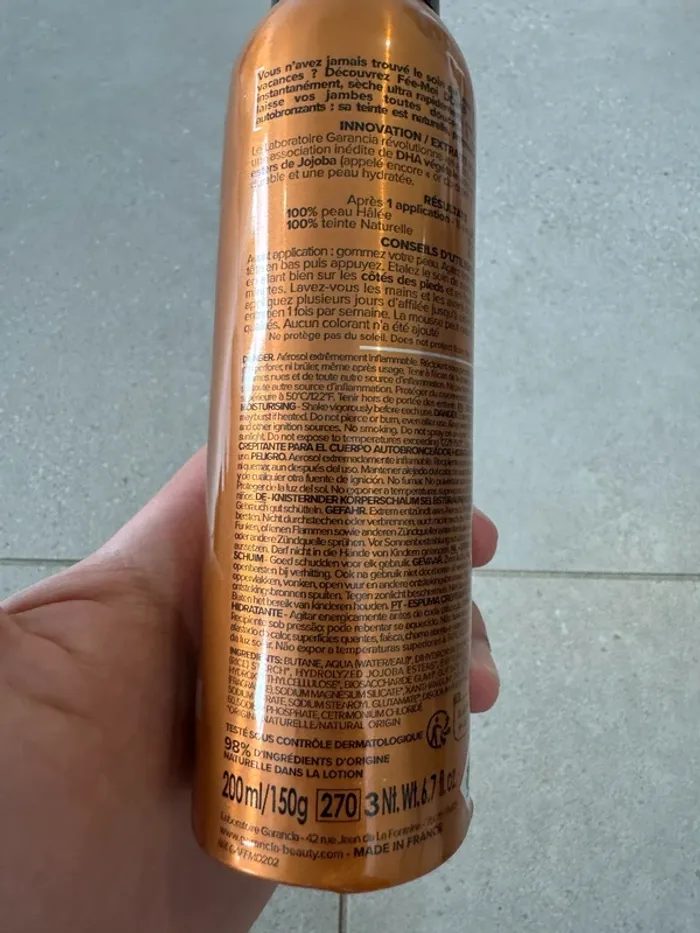 Garancia Fée-Moi Dorer mousse crépitante corps autobronzante hydratante 200mL - photo numéro 2