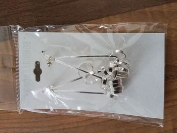 Boucle d'oreille pendante couleur argent