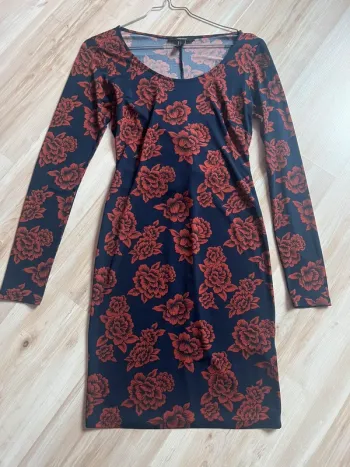 robe moulante fleuris croisé dos manche longues forever 21