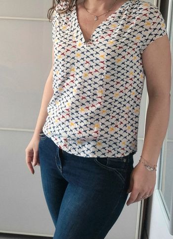 Blouse cerise bleue taille M/L