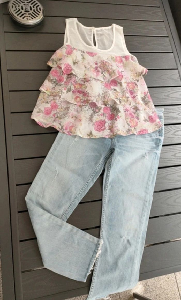 blouse sans manche en voile S