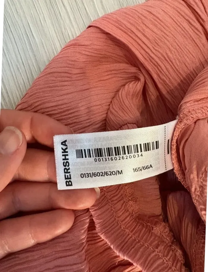 Pantalon fluide rose corail plissé Bershka - photo numéro 5