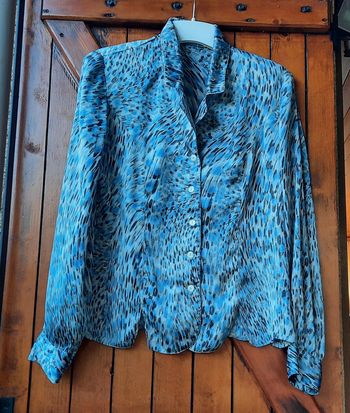 Chemisier bleu vintage, taille 36