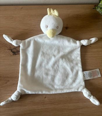 Doudou plat poussin canard blanc jaune 4 noeuds early days primark