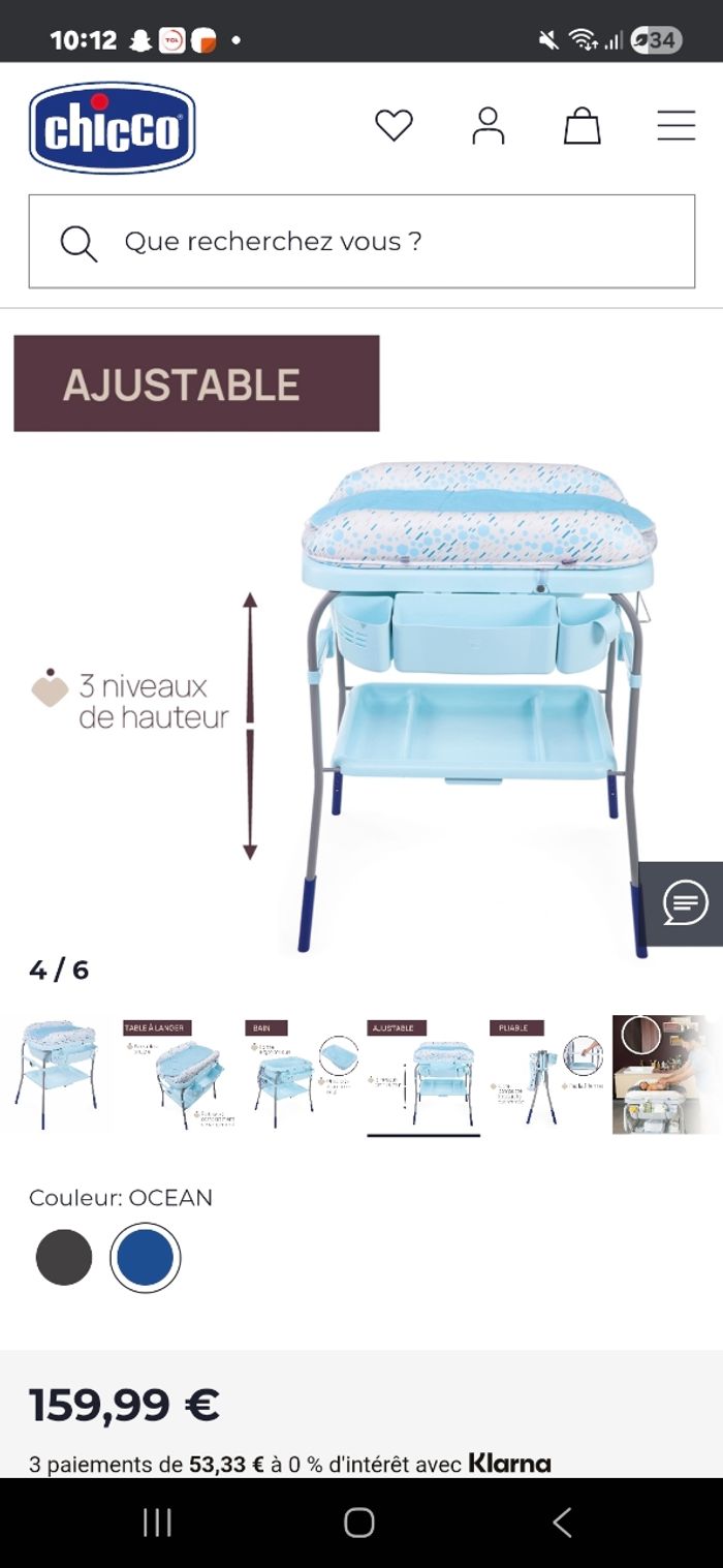 Table a langer 2en1 plus baignoire CHICCO - photo numéro 4