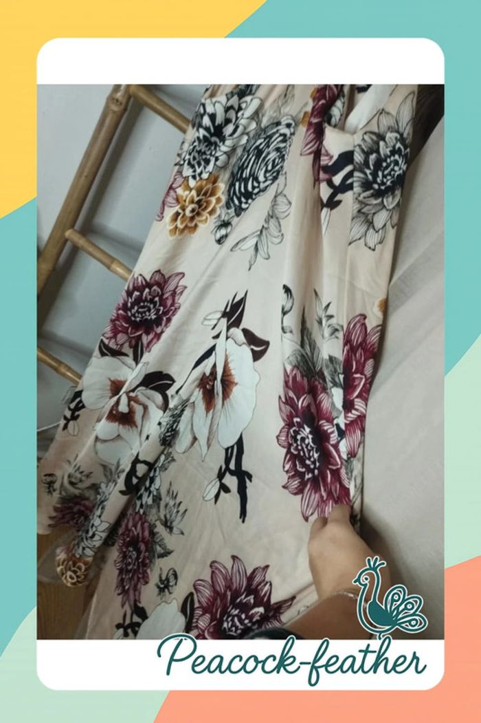 Robe beige fleurie soyeuse TU - photo numéro 9