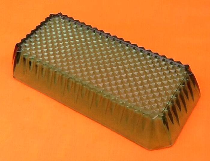 Années 1970 Ravier de service Verre ciselé Fond nid d' abeille - photo numéro 3