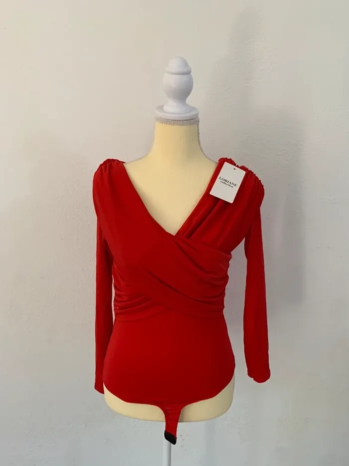 Body cache-cœur rouge chic – Loriane Collection - Taille Unique