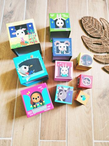 🐑Jeu éducatif- Cubes gigognes à empiler avec chiffres et animaux- marque Avenue Mandarine