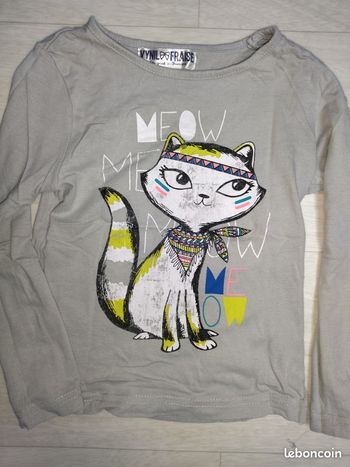 Tee shirt 4 ans vinyl fraise