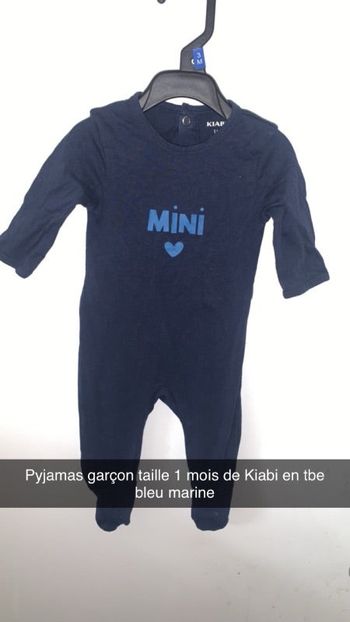 Pyjamas garçon taille 1 mois