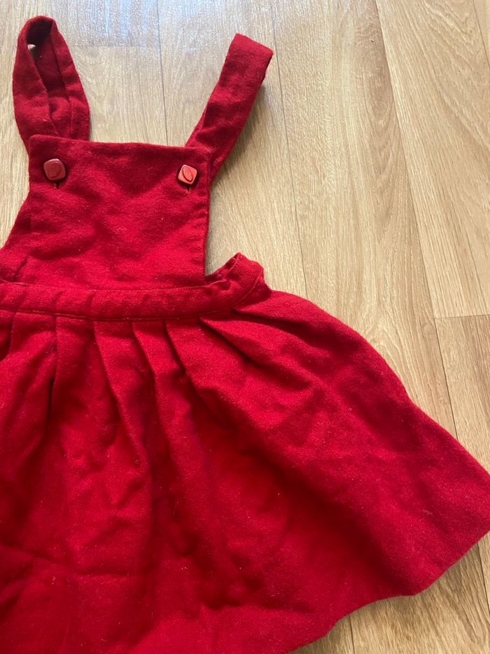 Robe salopette laine rouge 18-24 mois - photo numéro 3