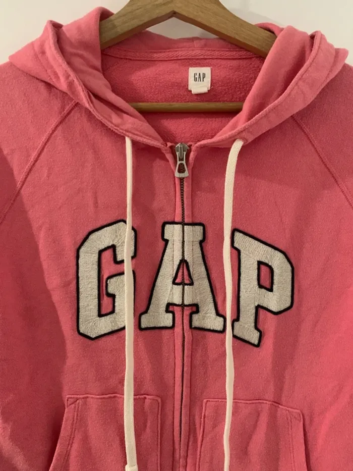 Sweat veste à capuche GAP rose - photo numéro 2