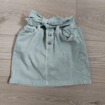 Jupe ceinture en jean vert d'eau style Mom Kiabi 6 ans