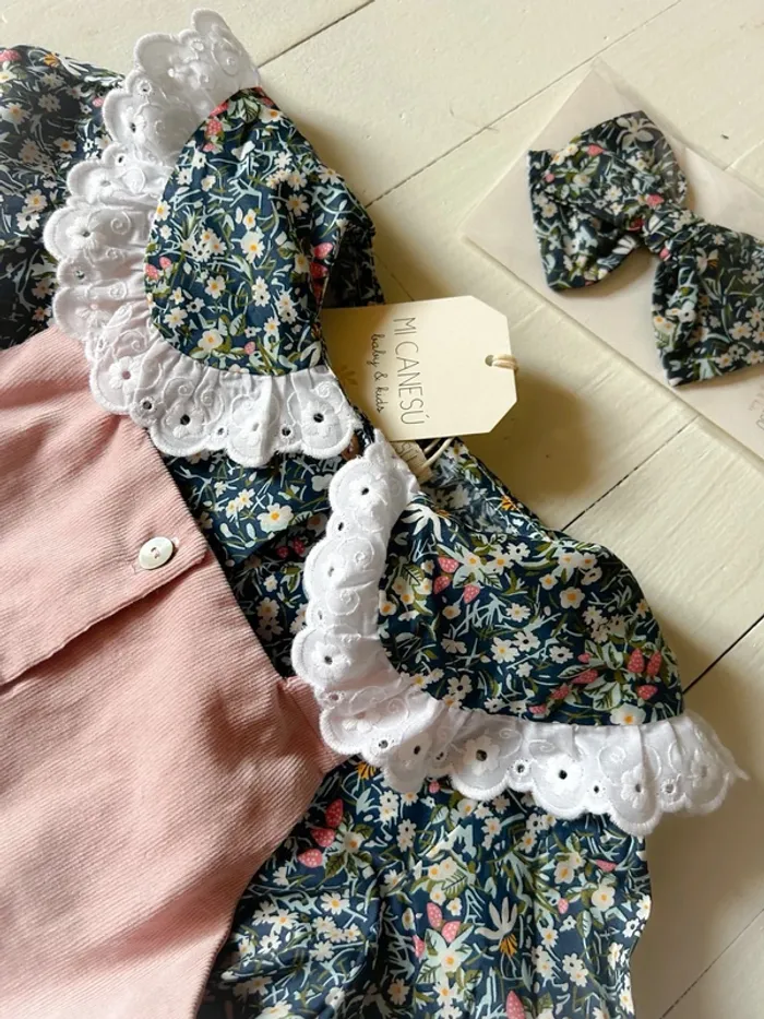 Ensemble robe blouse et noeud liberty mi canesu 6 ans - photo numéro 7