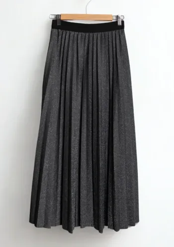 Jupe plissée pailletée Johanna Paris – Taille élastiquée 38