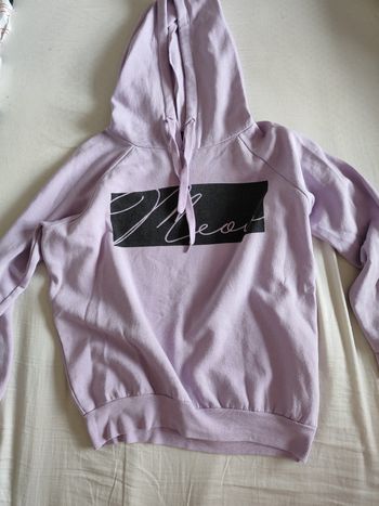 sweat à capuche lavande "meow"