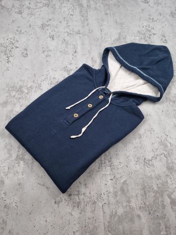 Sweat à capuche boutonné 3/4 Tommy Hilfiger bleu marine XL Femmes