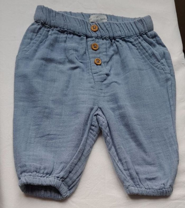 Pantalon tissu fin bleu