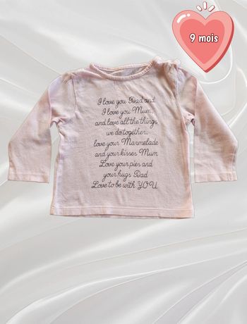 Haut manches longues fille 9 mois
