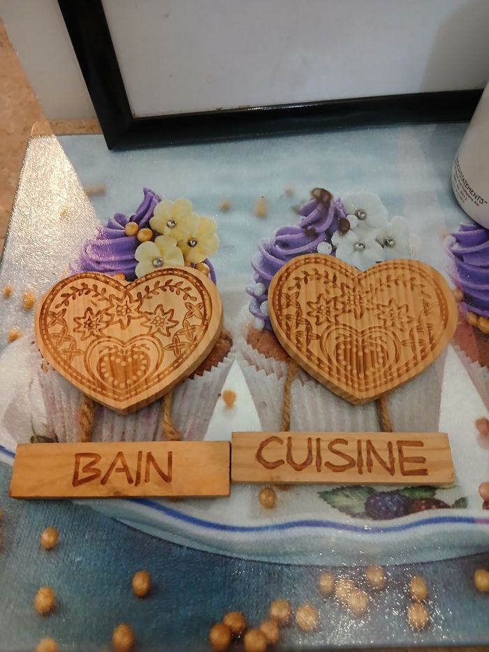 2 cœurs en bois cuisine et bain - photo numéro 3