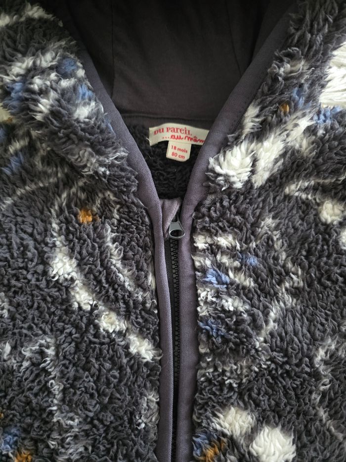 Gilet polaire gris dinosaure 18 mois DPAM - photo numéro 4