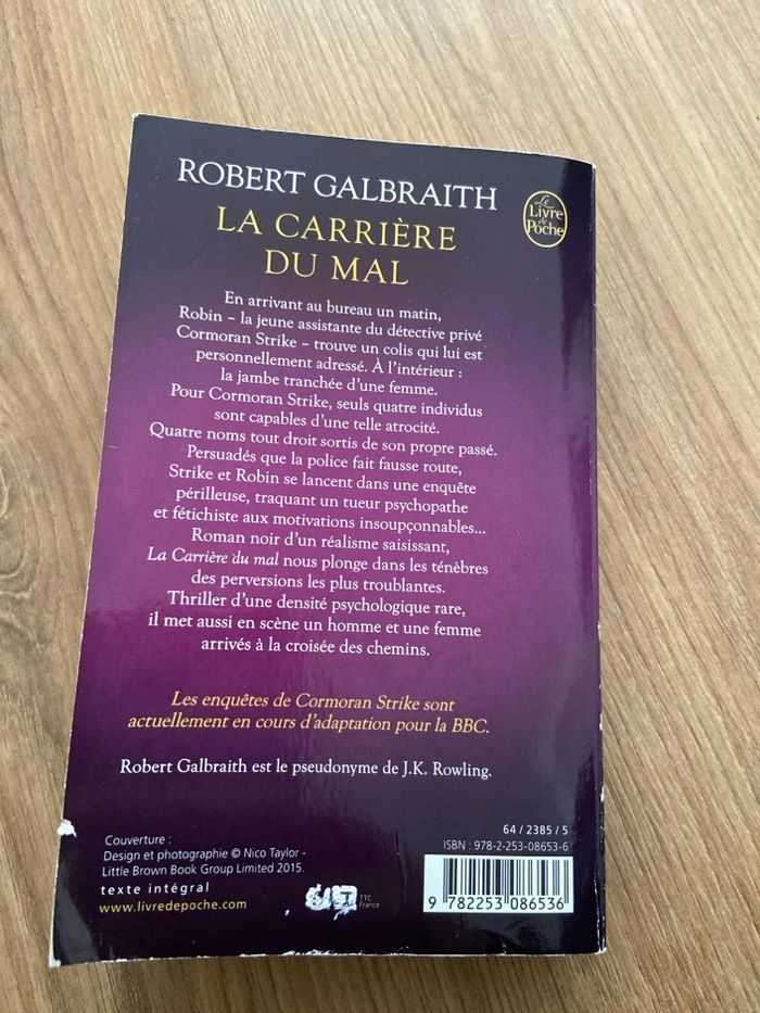 Robert galbraith la carrière du mal - photo numéro 2