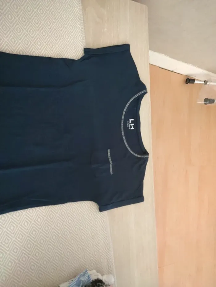 Tee shirt marine couture argent 12 ans lh - photo numéro 2