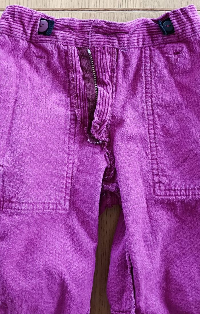 Pantalon Catimini 3 ans velours côtelé fushia fille - photo numéro 8