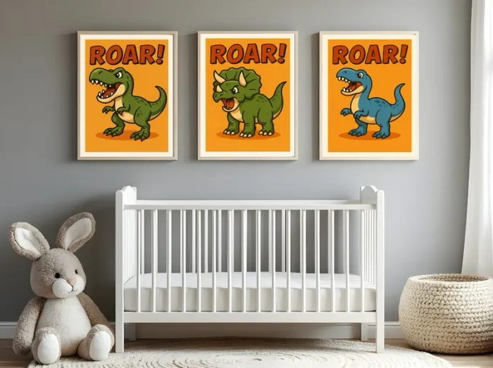 Affiches dinosaures pour chambre enfant - photo numéro 3
