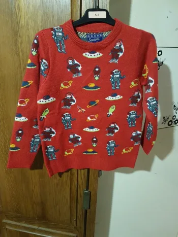 Pull de noël seasons greetings  5-6ans