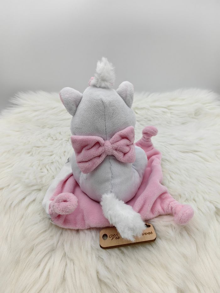 Doudou mouchoir marie Les Aristochats Disney têtes et fleurs e blanc et rose - photo numéro 6