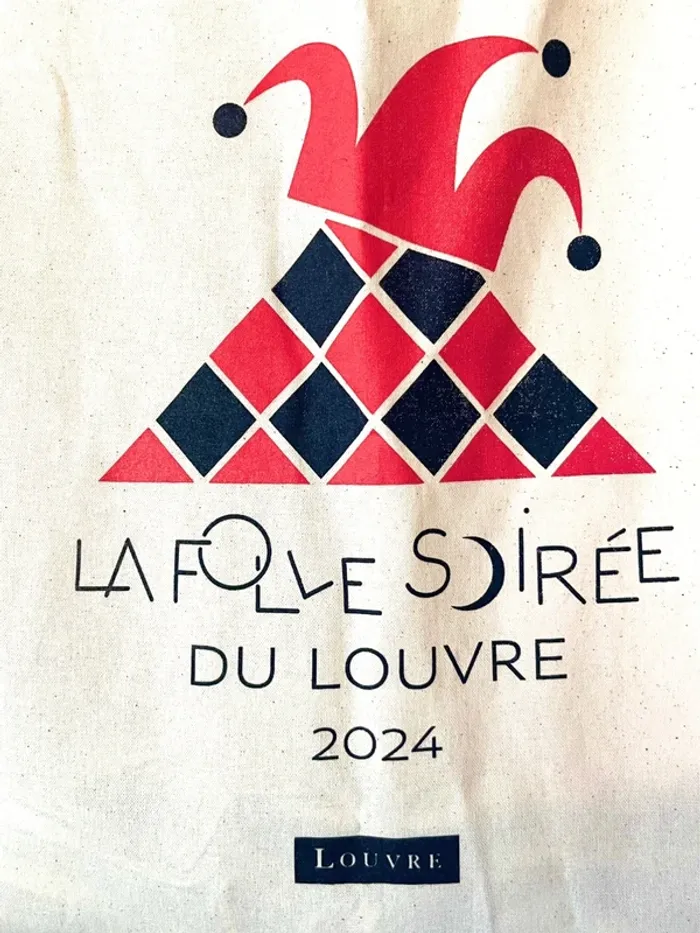 Sac Musée du Louvre collector en Coton Réutilisable "La Folle Soirée du Louvre" Écologique neuf - photo numéro 4