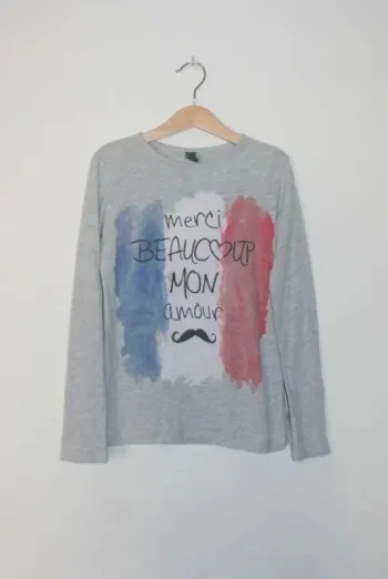 Tee-shirt manches longues gris Zara 9/10 ans