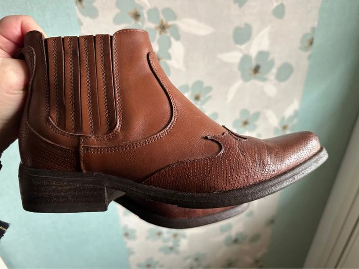 Bottines marrons en cuir pointure 39 - photo numéro 6