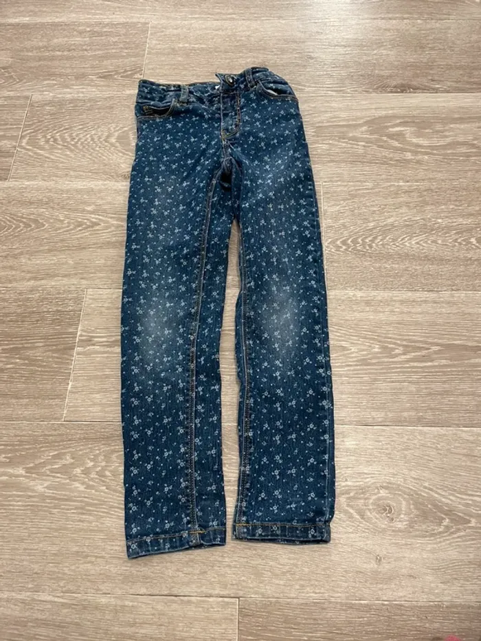 Jean fille LH taille 6 ans à fleurs - photo numéro 2