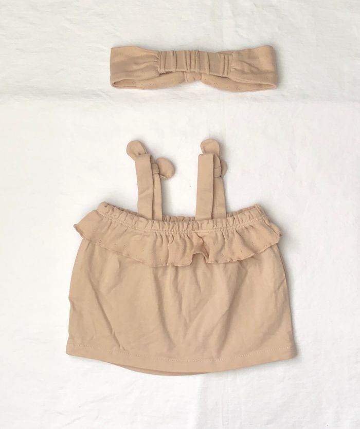 Ensemble Kiabi 3 mois : top + bloomer + bandeau - photo numéro 5