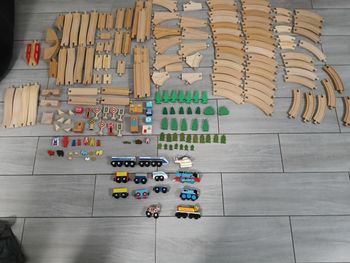 Lot circuit de train en bois 