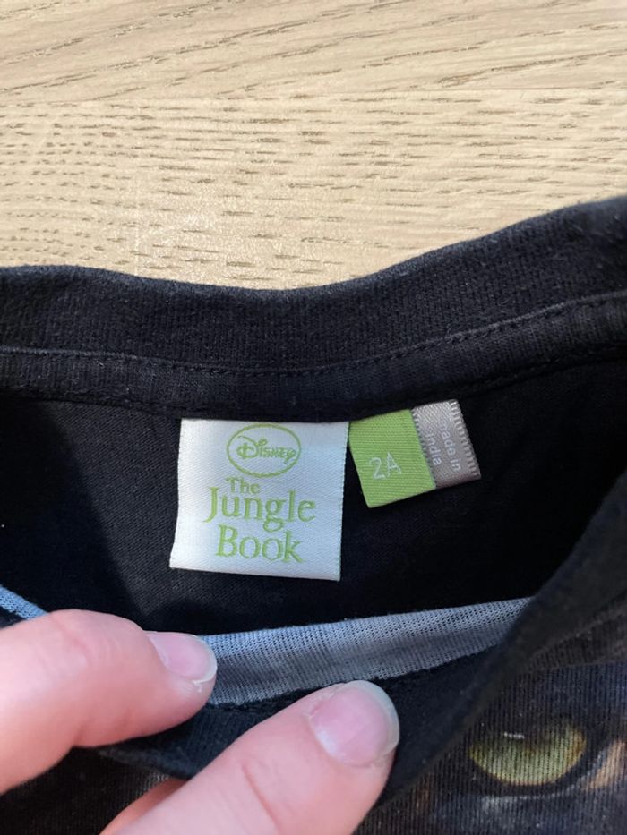 T-shirt manches courtes noir Disney livre de la jungle 2 ans - photo numéro 3