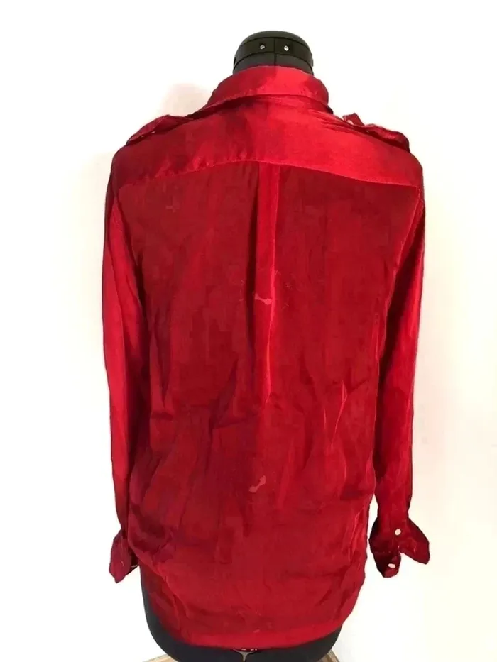 Chemise Ralph Lauren rouge en soie taille 2 - photo numéro 4