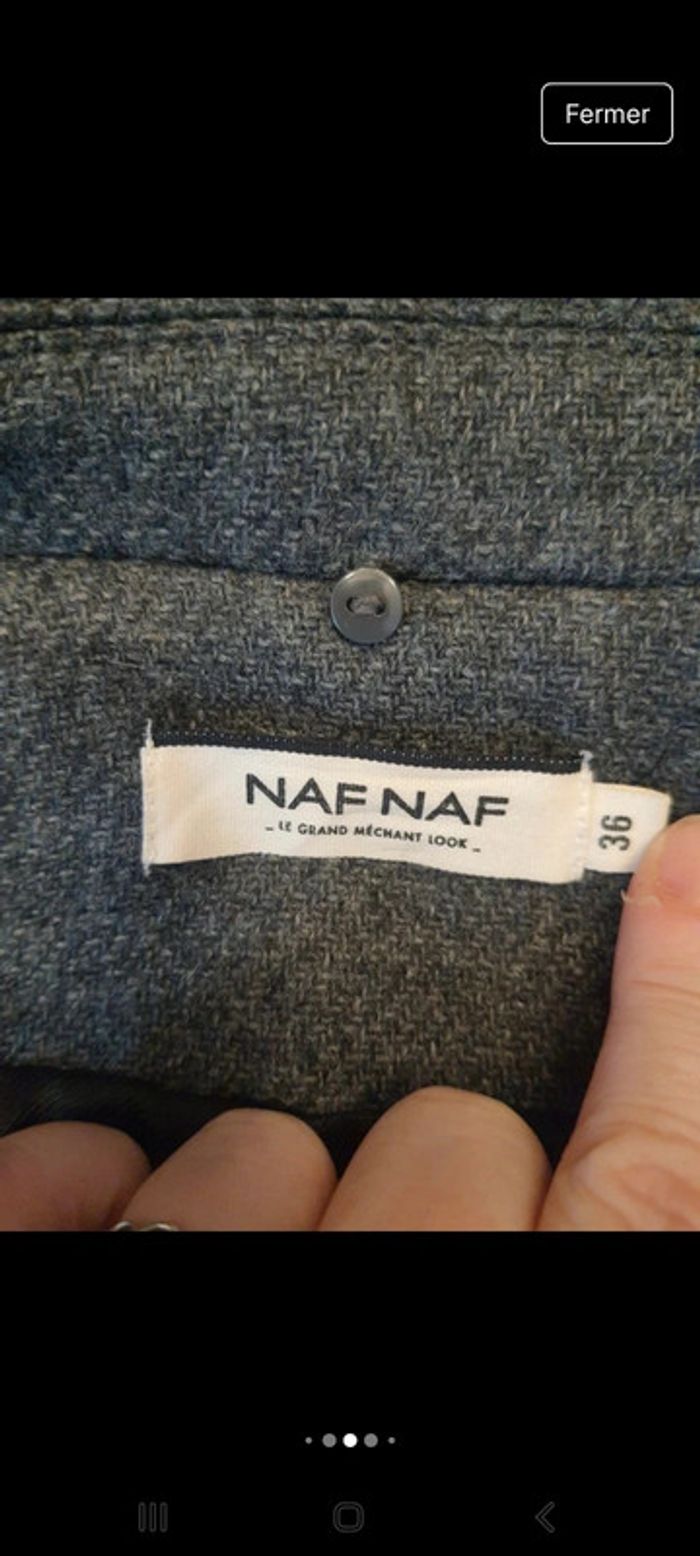 Jolie Manteau gris anthracite Naf Naf taille 36 - photo numéro 11