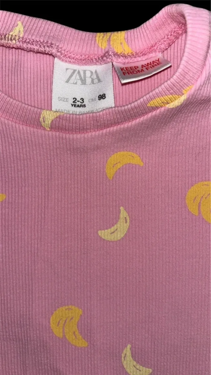 Tee shirt rose Zara 2/3 ans - photo numéro 2