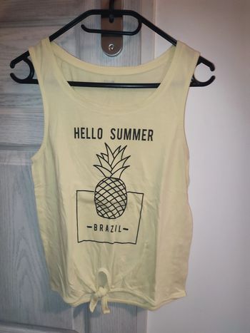 débardeur jaune dessin ananas