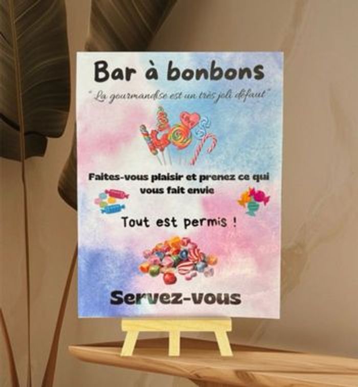 Affiche « bar à bonbons »
