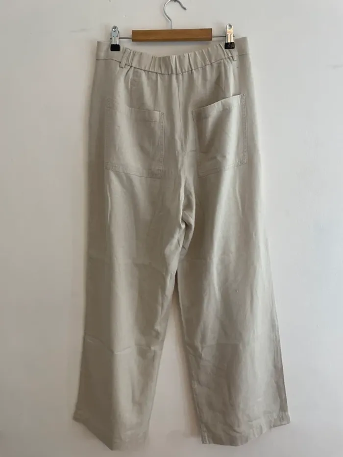 Pantalon en lin beige - photo numéro 6